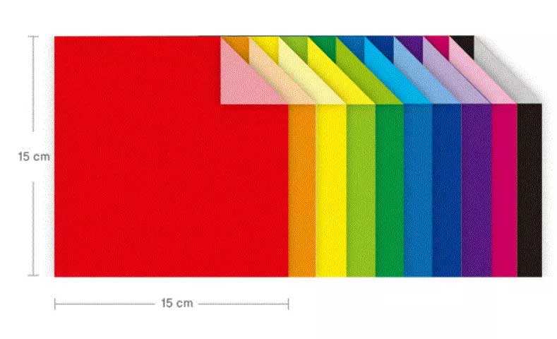100 Colored Paper | 100 Sheets | 15x15cm