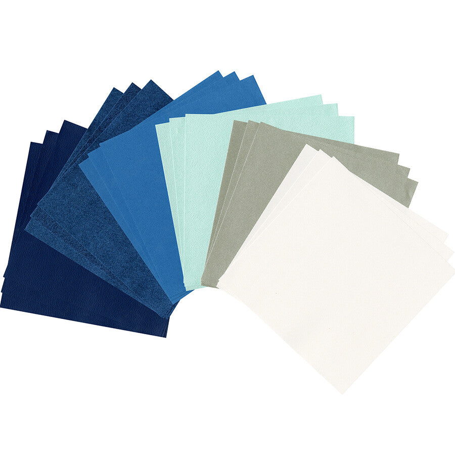 Bright Colour Origami Paper - Blue / Silver / White | 19x19cm | 18 sheets