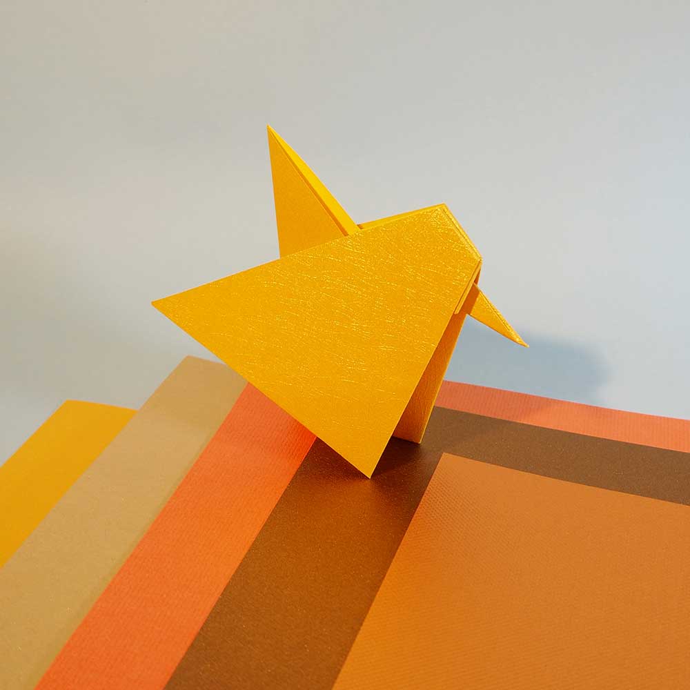 Bright Colour Origami Paper Pack – Gold/Bronze/Orange 19x19 cm, 18 Sheets
