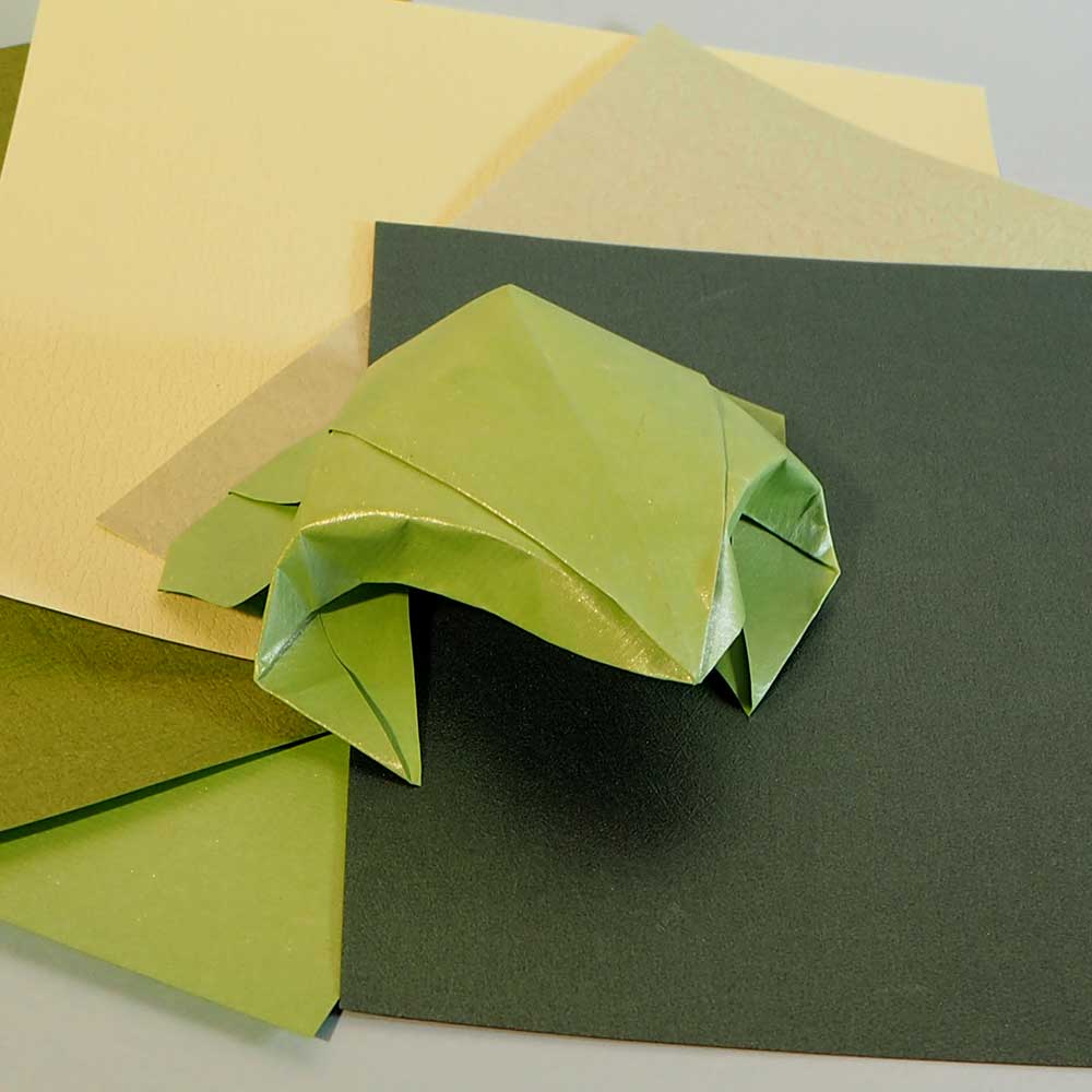 Bright Colour Origami Paper Pack – Green/Pea Green/Pearl 19x19 cm, 18 Sheets