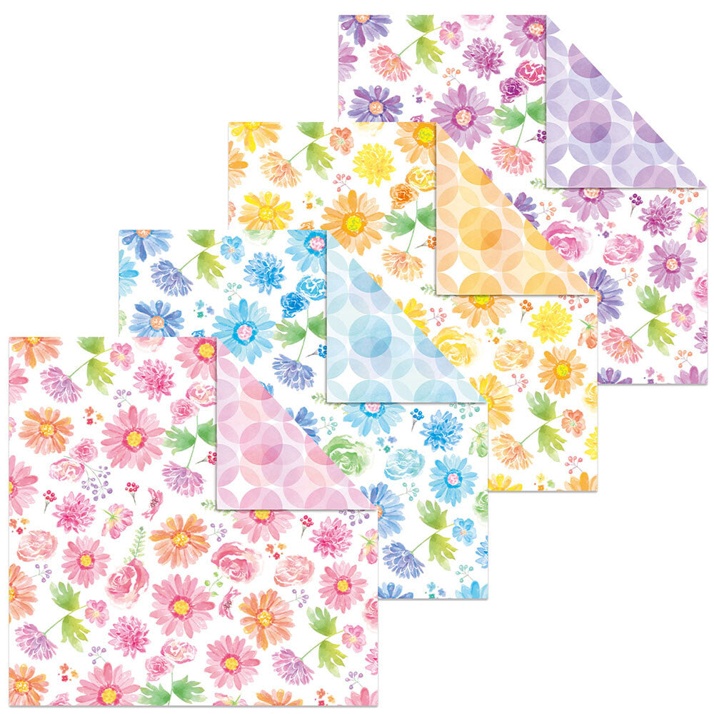 Double sided Chiyogami Paper | 120 sheets | 4 Patterns | 7.5x7.5cm