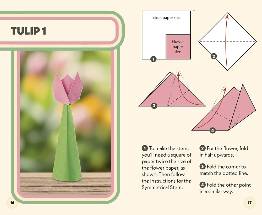 The Box of Mini Origami Flowers| Origami Kit with 100 Folding Papers