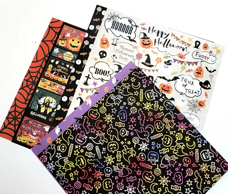 Halloween Chiyogami Origami Paper – Reversible Japanese Paper, 30 Sheets