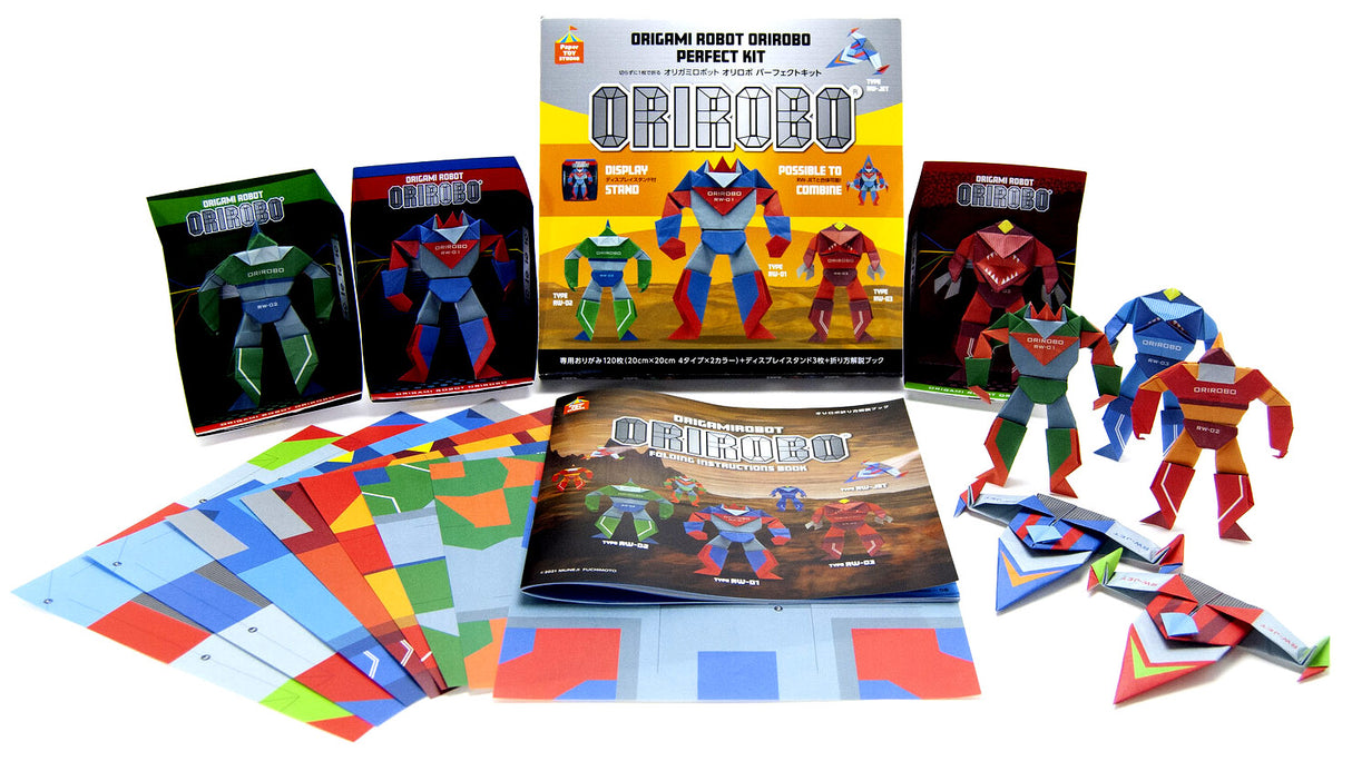 Origami Robot Kit – ORIROBO Perfect Set with Stand & Instructions