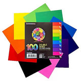 Kami Origami Paper Pack – 100 Sheets, 10 Colours, Double-sided, 15x15 cm