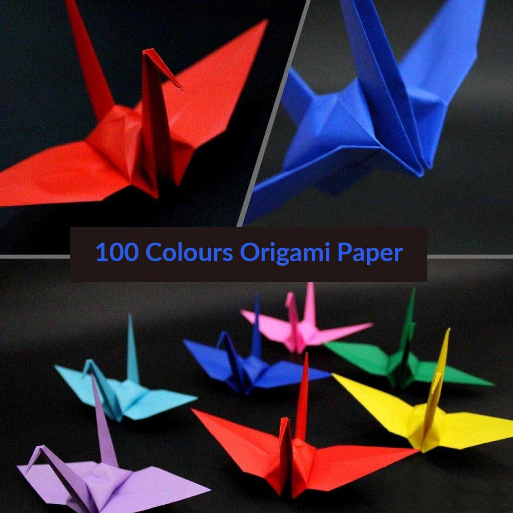 100-Colour Kami Origami Paper – 25 × 25 cm | Premium Japanese Folding Sheets UK