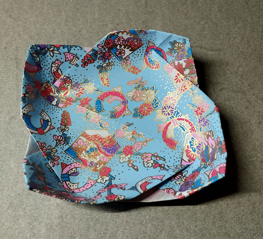 Hand-Dyed Yuzen Washi Origami Paper – Blue Tones | 10 Sheets