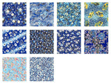 Hand-Dyed Yuzen Washi Origami Paper – Blue Tones | 10 Sheets
