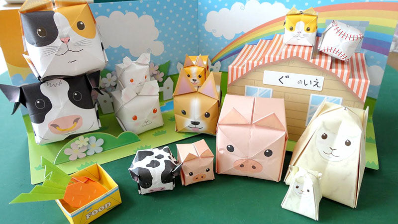 Origami Paper Farm Kit – Make 12 Animals & Play Scene | DIY Craft Set