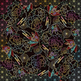 Black Japanese Washi Chiyogami Origami Paper – 28 Sheets, 15cm