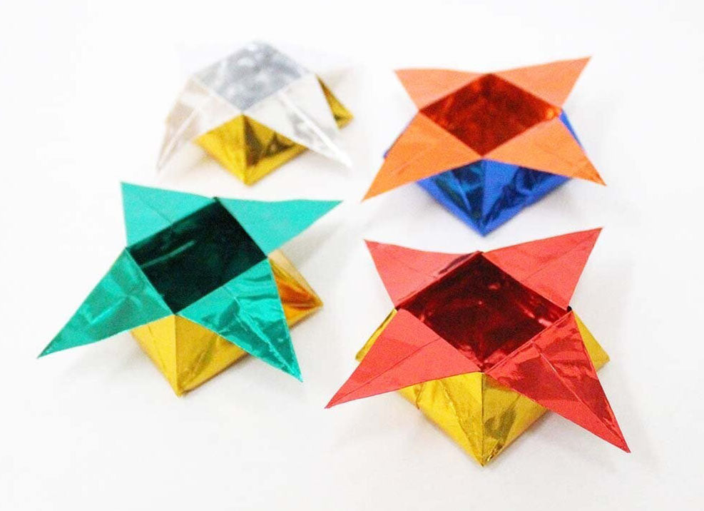 Double-Sided Coloured Foil Origami Paper – Set 1, 20 Sheets, 10 Colours, 15cm