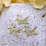 Origami Golden Crane Metal Pendant | Symbol of Peace & Luck