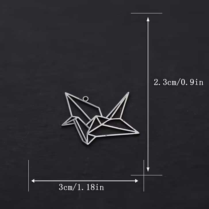Origami Golden Crane Metal Pendant | Symbol of Peace & Luck