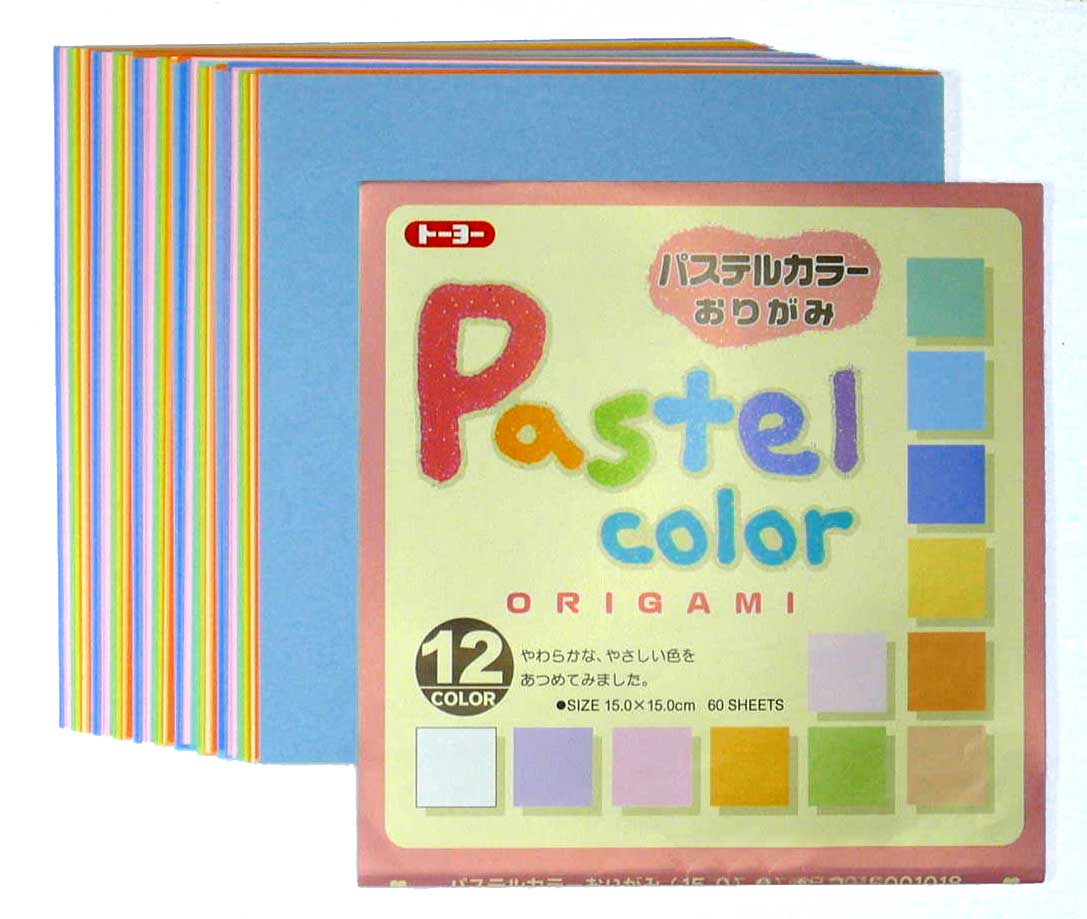 Pastel Origami Paper Pack – 60 Sheets 15x15 cm, 12 Colours