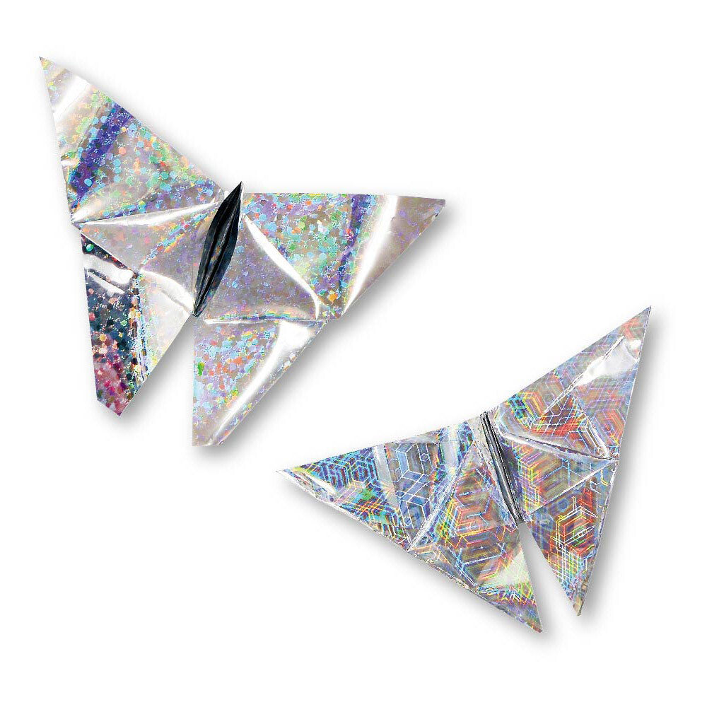 Silver Glitter Origami Paper – Glisten Series by Ehime Shiko Japan | 15x15 cm Holographic Foil