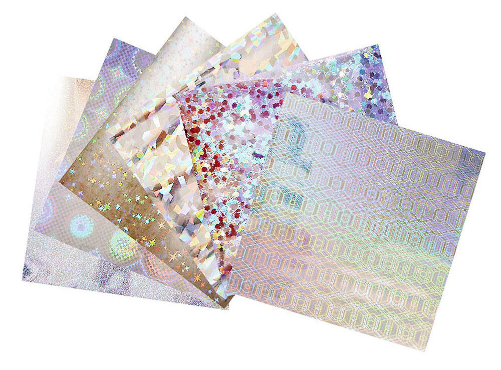 Silver Glitter Origami Paper – Glisten Series by Ehime Shiko Japan | 15x15 cm Holographic Foil