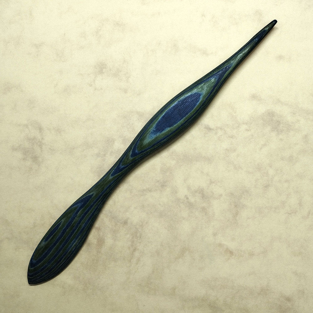 Hand-Crafted Wooden Origami Folding Tool (green/blue) | Limited Edition