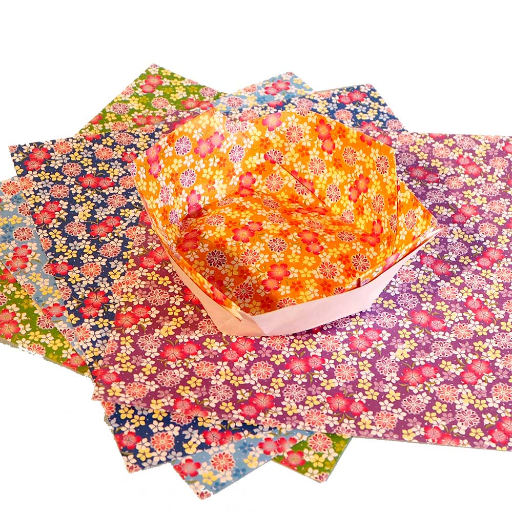 Yuzen Chiyogami Origami Paper – 32 Sheets, 8 Patterns 15x15 cm